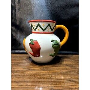 Vintage 1999 Clay Art Chili Pepper Ceramic Picture 96 Oz.  Mint